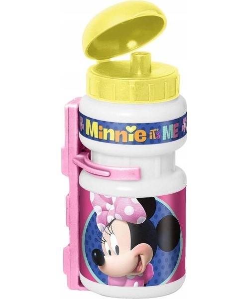 Matkapudelid ja tassid Minnie: Plastikinė gertuvė su laikikliu Minnie Mouse, 0.375l