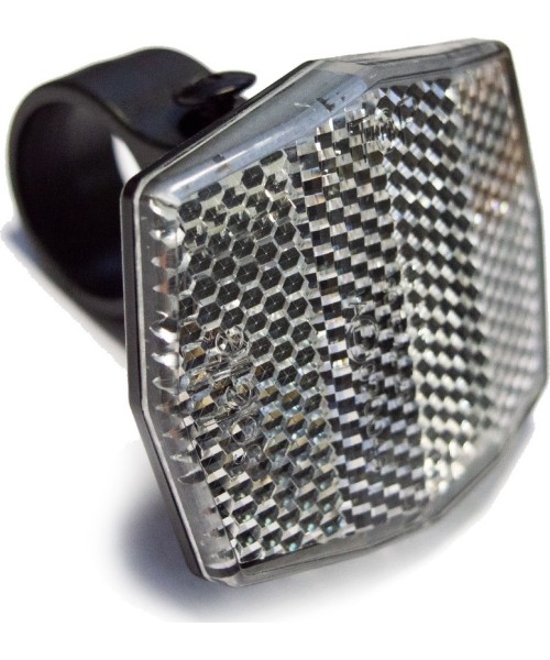 Gloves & Helmets & Accessories : Bicycle Reflector Dvirtex, 45x55mm, With Holder 22.2mm, White
