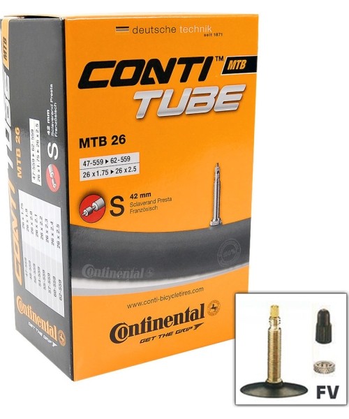 Kindad ja kiivrid : Jalgrattakaamera Continental, 26x1.75/2.50 (47/62-559) FV 42mm