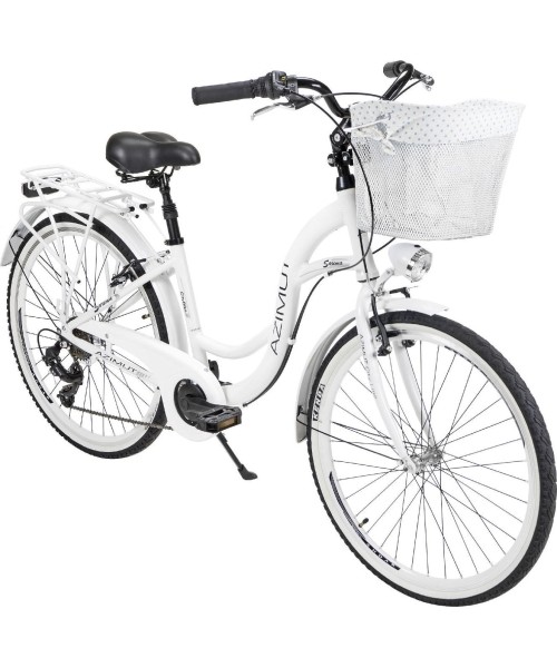Linnarattad : Dviratis AZIMUT Sarema 26" ALU TX-6 2021, baltas