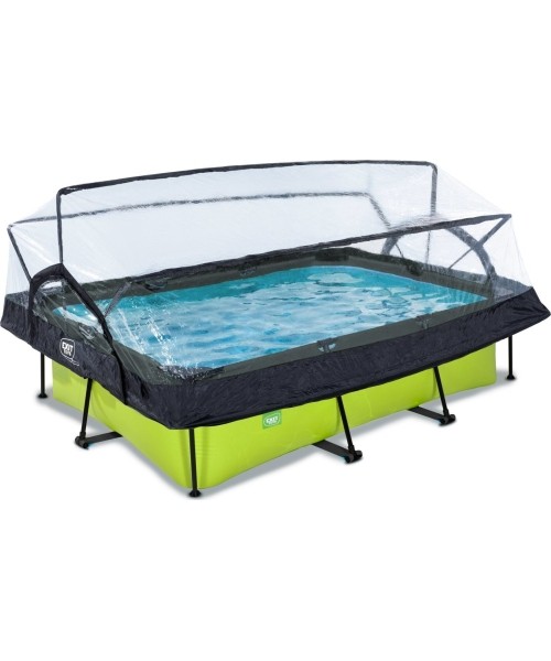 Maapealsed basseinid Exit: Baseinas EXIT Lime 220x150x65cm su stogeliu ir pompa su filtru - žalias