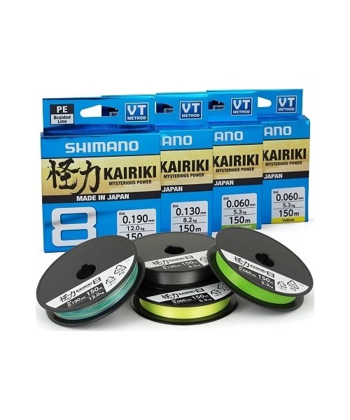 Line Shimano Kairiki 8 Steel Gray, 150m, 0.19mm, 12kg