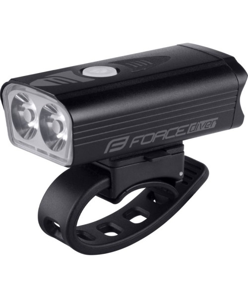 Kindad ja kiivrid : Force Diver pealamp, 900LM, USB, must
