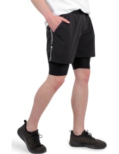 Meeste lühikesed püksid inSPORTline 2-in-1 Closefit Short - Must