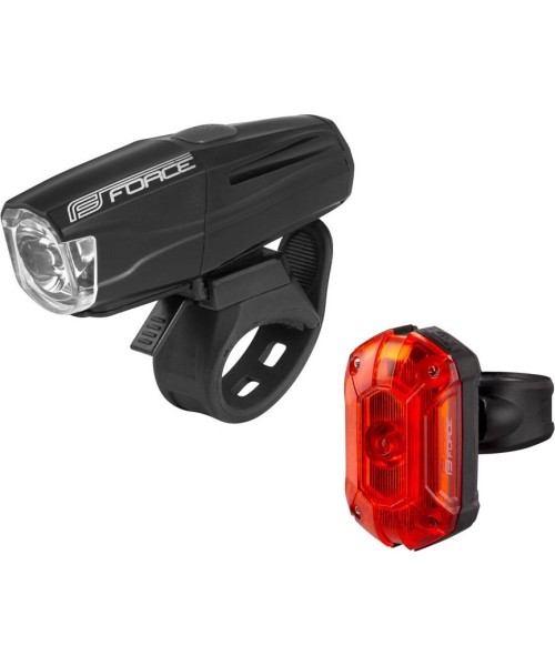 Kindad ja kiivrid : Jalgratta valguskomplekt Force Vario, 500lm + 25lm, USB