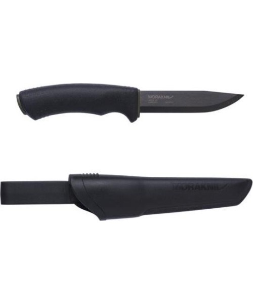 Jahi- ja ellujäämisnoad Morakniv: Peilis Morakniv Bushcraft, nedantytas, anglies plienas, juodas