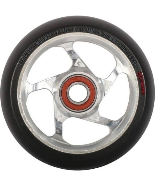Spare Wheels for Scooters Ethic: Scooter Wheel Ethic Mogway 12 Std Black/Raw, 115mm
