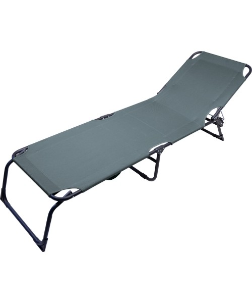 Loungers & Cots Cattara: Folding camping deckchair BERLIN grey