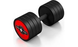 Steel Rubberised Dumbbell Marbo Sport, 32.5kg, Red 