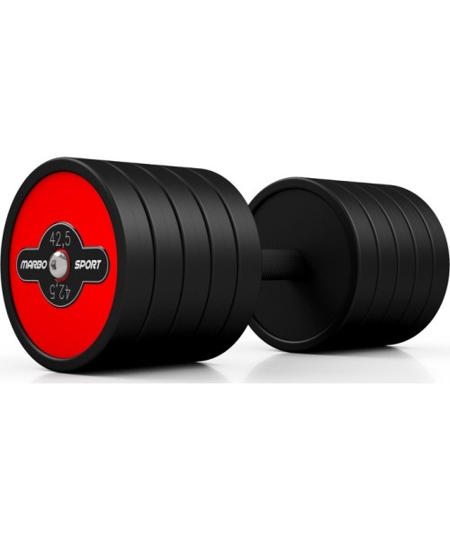 Kummeeritud hantel Marbo Sport, punane, 42,5 kg