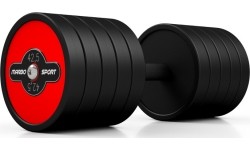 Rubber Coated Dumbbell Marbo Sport, Red, 42,5 kg