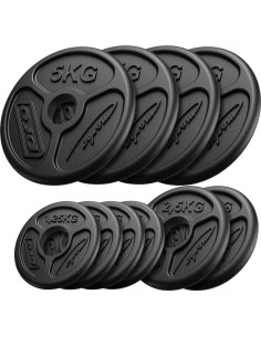 Olympic Cast Iron Weights Set Marbo, 30kg / 4x5kg + 2x2.5kg + 4x1.25kg
