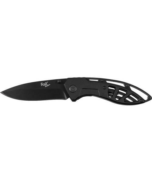 Jahi- ja ellujäämisnoad FoxOutdoor: Nuga FoxOutdoor, must, perforeeritud metallist käepide