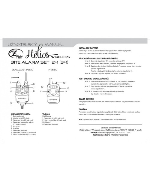 Näkkamise signalisaatorite komplekt Zfish Helios Bite 2+1 2158