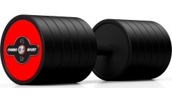 Kummiga kaetud hantel Marbo Sport, punane, 45 kg