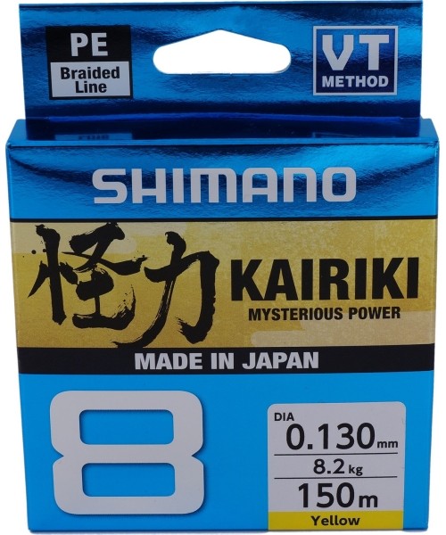 Nöör Shimano Kairiki 8, 150 m, 0,16 mm, 10,3 kg, kollane