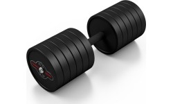 Rubber-coated dumbbell Marbo - 47,5 kg, black