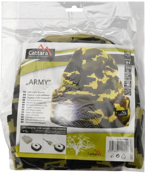 Nokamüts LED-taskulambiga Cattara Army