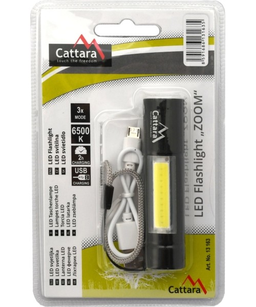 LED Flashlight Cattara ZOOM 120lm rechargeable