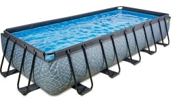 EXIT Stone pool 540x250x100cm with filter pump - grey