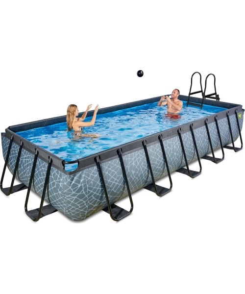 EXIT Stone pool 540x250x100cm with filter pump - grey