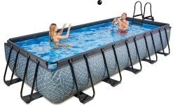 EXIT Stone pool 540x250x100cm with filter pump - grey