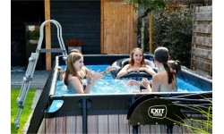 EXIT Wood pool 400x200x100cm with filter pump - brown