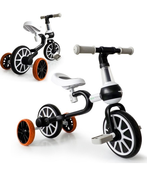 Laste tõukerattad Eco Toys: Balansinis dviratukas Ecotoys 4in1, su pedalais ir šoniniais ratukais