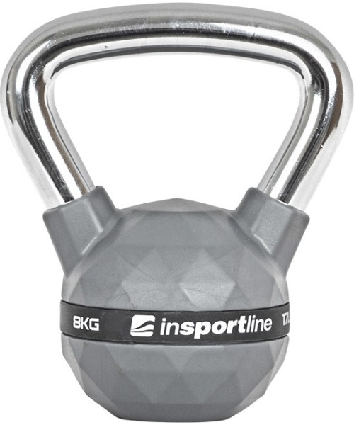 Kummkattega sangpommid inSPORTline: Gumuota gira inSPORTline PU 8 kg