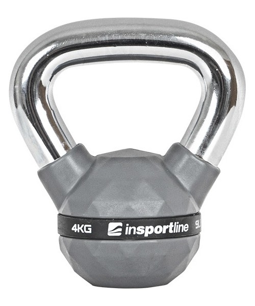 Kummkattega sangpommid inSPORTline: Gumuota gira inSPORTline PU 4 kg