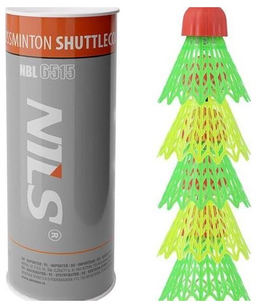 Badminton Shuttlecocks Nils: Greitojo badmintono plunksniukai Nils NBL6515, nailonas, 5 vnt.