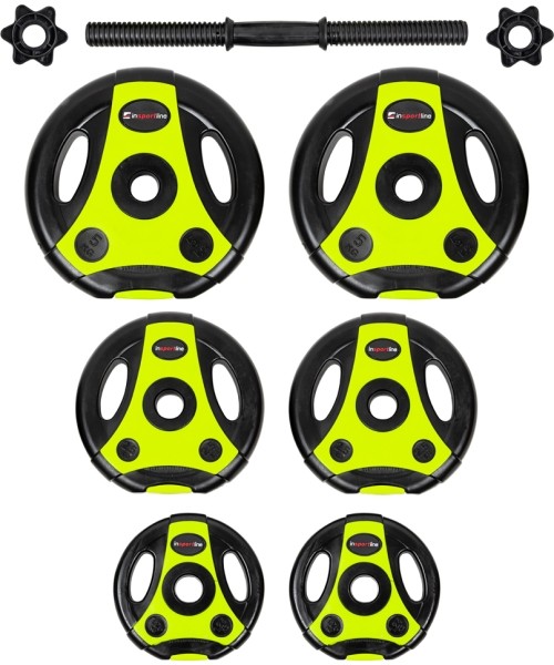 inSPORTline hantlid 3-18 kg must-roheline