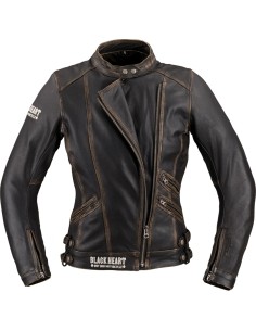 Naiste nahast mootorratta jope W-TEC Black Heart Lizza - Vintage pruun