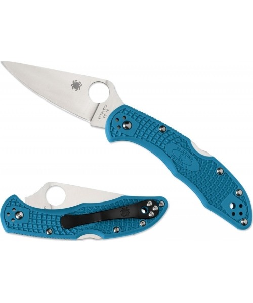 Jahi- ja ellujäämisnoad Spyderco, Inc.: Sulankstomas peilis Spyderco C11FPBL Delica 4, plokščiai šlifuotas, mėlynas