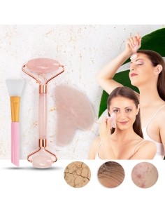 Face Roller & Gua Sha Set inSPORTline Rosado Pro