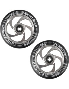 Tõukeratta rattad Freestyle inSPORTline, 110 mm, 2 tk, musthõbedane