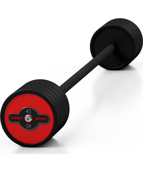 Fikseeritud raskusega kummikang Marbo Sport, 45 kg, punane