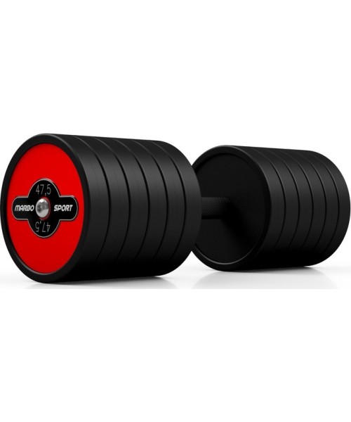 Kummiga kaetud hantel Marbo Sport, punane, 47,5 kg