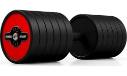 Kummiga kaetud hantel Marbo Sport, punane, 47,5 kg