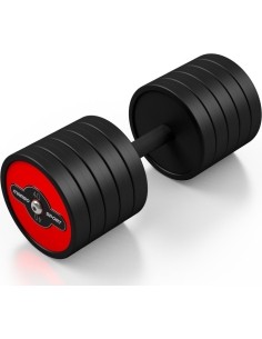 Kummeeritud hantel Marbo, 40 kg, punane