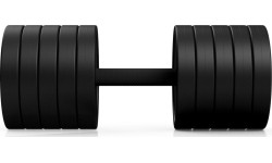 Kummeeritud hantel Marbo, 40 kg, punane