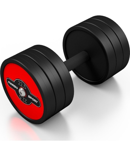Rubber Dumbbells Marbo Sport: Gumuotas hantelis Marbo, 22.5kg, raudonas