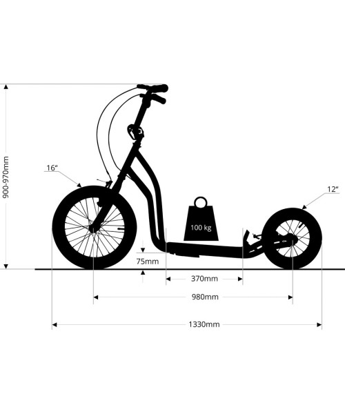 Kick Scooter inSPORTline Suter SE Black-Yellow