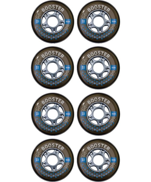 Spare Wheels for Skates K2: Atsarginiai ratukai riedučiams su guoliais K2 Booster 84 mm – 8 vnt.