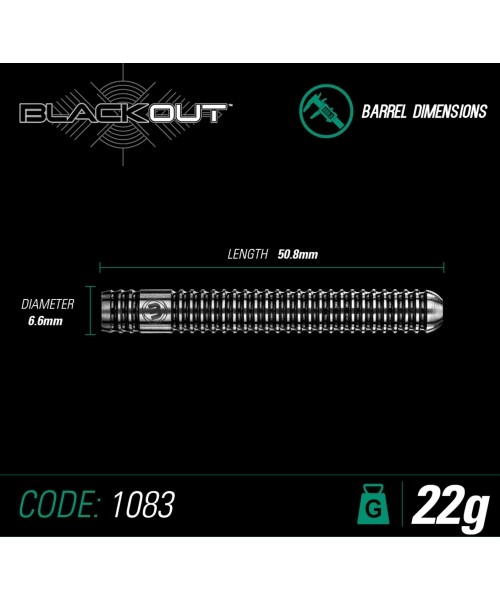 Winmau Blackout terasotsaga noolemängu nooled 22 g