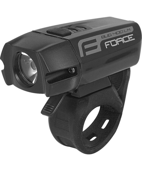 Kindad ja kiivrid : Priekinis žibintas Force BUG-400, USB, juodas