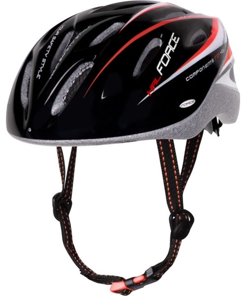Kindad ja kiivrid : Dviratininko šalmas FORCE Hal, juodas/raudonas/baltas, XS-S (48-54cm)