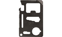 BLACK SURVIVAL TOOL CARD WITH POUCH