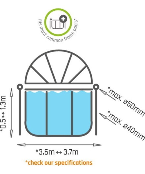 EXIT basseinikuppel ECO, ø360 cm, universaalne