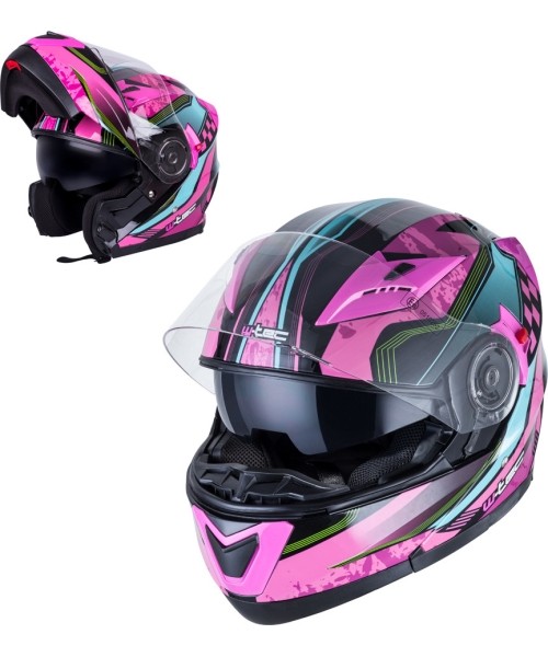 Modulaarsed kiivrid W-TEC: Apverčiamas motociklininko šalmas W-TEC Pezzon Magenta